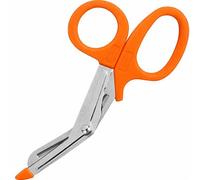 IMKRC Ciseaux multi-usage 19 cm, lame crantée, inox, Orange