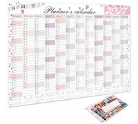 IMLDUY Calendrier Mural 2027 Grand Format 52,5 x 74,2 cm | Calendrier Annuel Poster Dessin Animé Mignon avec Stickers Autocollants pour Famille, Bureau et Chambre, Style B