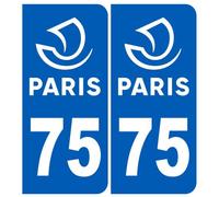 Immatriculation 75 Paris - Sticker/Autocollant