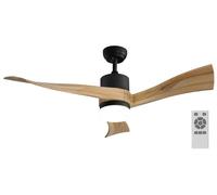 Immax NEO LITE SOFISTICADO : plafonnier LED intelligent avec ventilateur, compatible Tuya WiFi, noir/bois
