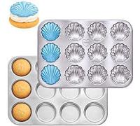 immer Moule en Acier Inoxydable Plaque Whoopie-Pie et Coquillages, sans Revêtement sans PFAS 18/8 Compatible Lave-Vaisselle (Whoopie-pie+Coquillages)