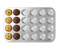 immer Plaque Mini-Muffins 24 Empreintes Inox, sans Revêtement sans PFAS en Acier Inox 18/8 Compatible Lave-vaisselle