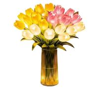 Imooreshine Lampes à fleurs, 15 pièces, tulipes mignonnes avec Vase pour la décoration des chambres à coucher