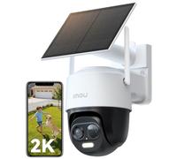 Imou 2K Caméra Surveillance WiFi Exterieure sans Fil Solaire, WiFi 2.4GHz | Caméra Solaire Exterieur 360° PTZ, Batterie 5000mAh, Détection de Personnes/Véhicules,Vision Nocturne Couluer,IP65,Mode Privé
