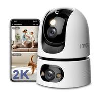 Imou 3K(3MP+3MP) Caméra Surveillance WiFi Intérieur Double Objectif, WiFi 2,4G/5GHz, Vision Nocturne Couleur, Détection de Personnes/Animaux, Suivi Intelligent, Compatible Alexa pour Bébé/Chien/Maison