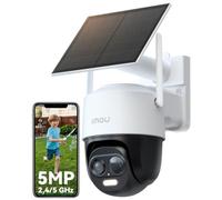 Imou 3K Caméra Surveillance WiFi Exterieure sans Fil Solaire, 2.4/5GHz WiFi | AOV Enregistrement 24/7, Suivi Auto, Batterie 5000mAh, Détection de Personnes/Véhicules, Vision Nocturne Couluer, IP 65
