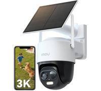 Imou 3K Caméra Surveillance Wifi Exterieure Sans Fil Solaire Avec Batterie 5000Mah,Caméra Solaire Exterieur 360°Ptz,2.4Ghz,Déte