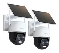 3K Caméra Surveillance WiFi Exterieure sans Fil Solaire avec Batterie 5000mAh,Caméra Solaire Exterieur 360 PTZ,Détection de Personnes/Véhicules,Vision Nocturne Couluer,IP65,Mode Privé(2 Pièces)