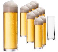 Imperial Lot de 12 verres à bière en verre 200 ml (max. 250 ml) Motif barres de bière 0,2 l Passe au lave-vaisselle