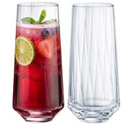 Imperial Lot de 2 verres striés - Verres texturés avec motif en verre Crystalline 420 ml Verres à eau « London/Cali » Passe au lave-vaisselle