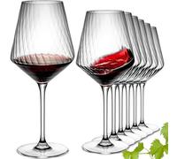 IMPERIAL Lot de 6 verres à vin Bordeaux - verres à vin rouge ciselés en verre cristallin "London" - 580 ml - Lave-vaisselle