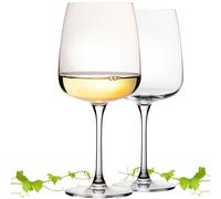 Imperial Milano Lot de 2 grands verres à vin blanc carrés en verre Crystalline Passe au lave-vaisselle 480 ml