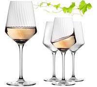 IMPERIAL Verres à vin blanc 460ml 'London' Lot de 4 verres à vin geriflés en verre cristallin pour Riesling