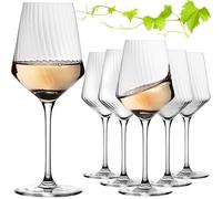 IMPERIAL Verres à vin blanc 460ml "London" Lot de 6 verres à vin ondulés en verre cristallin pour Riesling