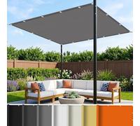 Imperméable Toile Ombrage 3 x 3.5 m UV Protection avec Oeillets Tissu Polyester Multi Couleur et Taille Bâche Dombrages pour Terrasses Balcons et Jardins, Gris Clair