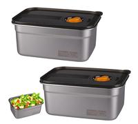 imposyu 2 Pieces Boite Alimentaire Inox avec Couvercle 2200ML Boites Repas | Boites de Conservation Alimentaire Sans BPA pour Préparer des Repas pour Four Congélateur