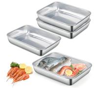 imposyu 4 Pièces Boîtes de Conservation Alimentaire avec Couvercles | 2000ML sans BPA Boite Alimentaire Inox Réutilisables pour Conserver des Repas ou des Collations