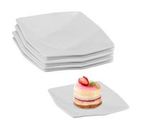 imposyu 6 Assiettes de Service Carrées en Porcelaine Service de Table Blanc | Petit Assiettes Plates 13,8 x 13,8cm Pour Dessert, Gâteau, Entrées, Buffet, Tapas