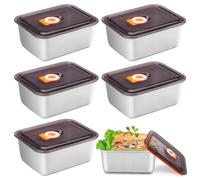 imposyu 6 Pièces Boîtes de Conservation Alimentaire avec Couvercles | 600ML sans BPA Boite Alimentaire Inox Réutilisables pour Conserver des Repas ou des Collations