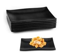 imposyu 6x Assiettes Noires Petites Assiettes de Service Rectangulaires