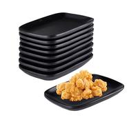 imposyu 8 Pièces Assiette Rectangulaire Noir Assiettes Plates 15,5x9x1,8cm | Petit Plat de Service Rectangulaire Assiettes Service de Table pour Sushis, Dessert, Gâteau, etc