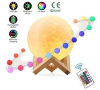 Impression 3D Moon Light Rechargeable Night Light RGB Changement de couleur Commutateur tactile Chambre à coucher 3D Moon Moon G