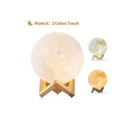 Impression 3D Moon Light Rechargeable Night Light RGB Changement de couleur Commutateur tactile Chambre à coucher 3D Moon Moon