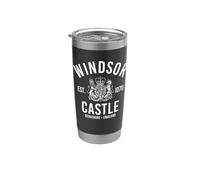 Impression blanche sur le château de Windsor Est. 1070 Berkshire, Angleterre Gobelet isotherme en acier inoxydable double paroi