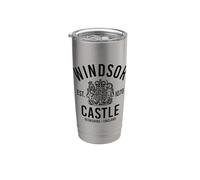 Impression noire sur le château de Windsor Est. 1070 Berkshire, Angleterre Gobelet isotherme en acier inoxydable double paroi