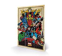 Impression sur Bois 29,5 x 20 cm - Marvel Retro (Avengers)