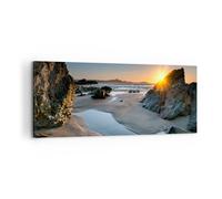 Impression sur Toile 100x40cm Tableaux Image Paysage britannique rivage côte