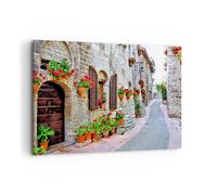 ARTTOR Impression sur Toile Moderne 100x70 cm Architecture Fleurs - 2817