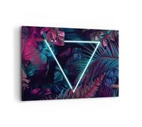 Impression sur Toile 100x70cm Tableaux Image Photo Lumineux Triangle Feuilles