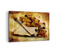 ARTTOR Impression sur Toile Moderne 100x70 cm Musique Vintage - 0524