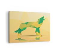 Impression sur Toile 100x70cm Tableaux Image Photo Wolf moderne graphique