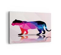 Impression sur Toile 100x70cm Tableaux Tigre illustration moderne graphiques