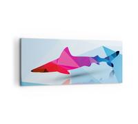 Impression sur Toile 120x50cm Tableaux Requin illustration moderne graphique
