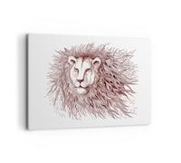 Impression sur Toile 120x80cm Tableaux Image Lion le roi la faune la fourrure