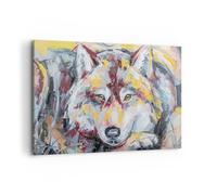Impression sur Toile 120x80cm Tableaux Image Photo Huile Loup Chien Decoration