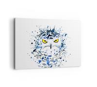 Impression sur Toile 120x80cm Tableaux Image Photo Mode design hibou aquarelle
