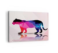 Impression sur Toile 120x80cm Tableaux Tigre illustration moderne graphiques