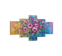 Impression sur Toile 125x70cm Tableaux Image Photo Bouquet Fleurs Huile