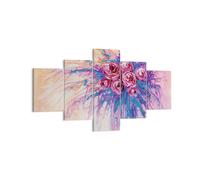 Impression sur Toile 125x70cm Tableaux Image Photo Bouquet Fleurs Roses