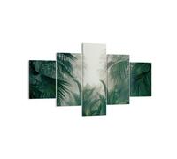 Impression sur Toile 125x70cm Tableaux Image Photo Jungle Feuilles Palmiers