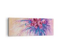 Impression sur Toile 140x50cm Tableaux Image Photo Bouquet Fleurs Roses