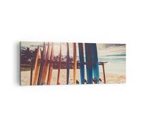 Impression sur Toile 140x50cm Tableaux Image Photo Surf Plage Planche Decoration