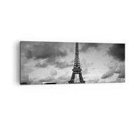 Impression sur Toile 140x50cm Tableaux Image Photo Voiture Eiffle Paris ville