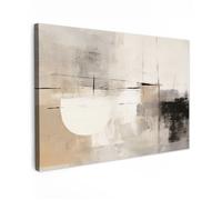 Impression sur Toile 150x100 cm - Décoration Murale Peinture - Motif Art abstrait blanc noir - MuchoWow