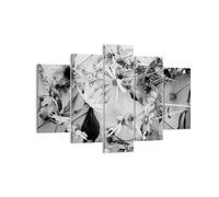 Impression sur Toile 150x100cm Tableaux Image Fleurs Noir Et Blanc Photographie
