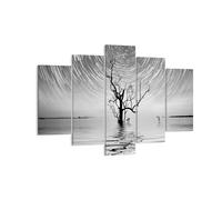 Impression sur Toile 150x100cm Tableaux Image Photo Noir Et Blanc Arbre Lac